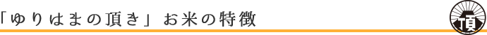 「ゆりはまの頂き」お米の特徴